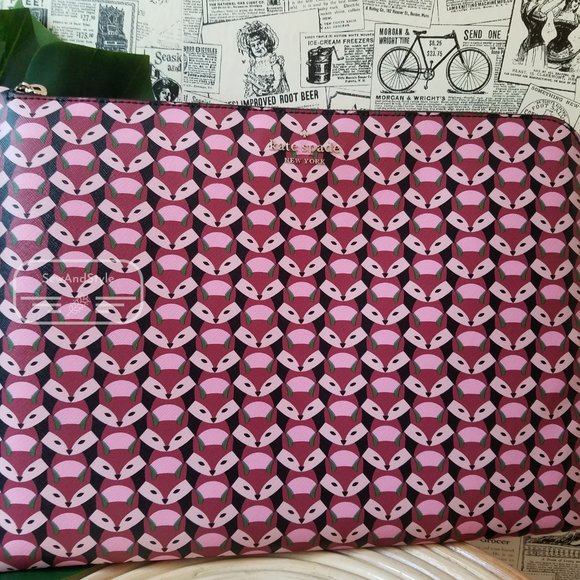 Kate Spade Fox Glove Laptop Case Sleeve Pink - Picture 2 of 8